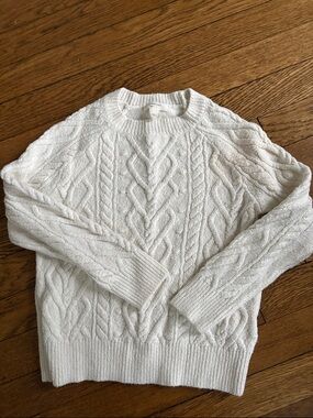 Crewcuts White Cable Knit Sweater
